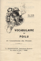 VOCABULAIRE DU POILU ET LOCUTIONS DU FRONT GUERRE 1914 1918 - 1914-18