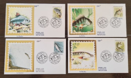 FRANCE Poissons, Poisson, Fish, Peces. Yvert N° 2663/66 Fdc, 4 Enveloppes 1er Jour (6 Octobre 1990) - Peces