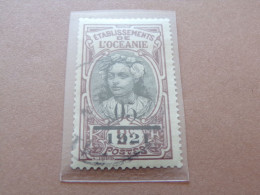 ETABLISSEMENT DE L'OCEANIE 1921 N°44 - OBLITERE AVEC CHARNIERE (Pochette Roses) - Used Stamps