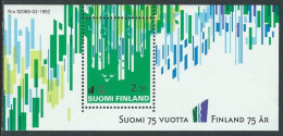 Finland Finnland Finlande 1992 Independence 75 Ann Block Mint - Blocs-feuillets