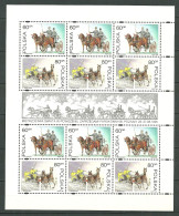 POLAND MNH ** 3342-3343 En Feuille Complète. CHAMPIONNAT DU MONDE D'ATTELAGES. EQUIPAGE EN GRANDE TENUE. CHEVAL. CAROSSE - Hojas Completas