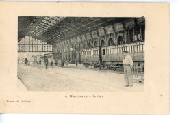 NARBONNE LA GARE INTERIEUR HALL VERRIERE QUAI CHEMIN DE FER 1918 - Narbonne