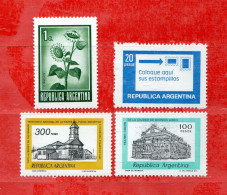 (Mn1)  Argentina - ** 1971 à 1981 -  Yvert. 883-1134-1144-1244.   MNH. - Nuevos