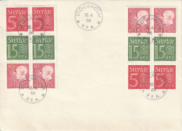 ZSueFdc-D018 - SUEDE 1966 - La  Superbe  ENVELOPPE  FDC  'PREMIER JOUR'  Du 18-04-1966 --  Stockholm P.F.A. With 2 Panel - Storia Postale