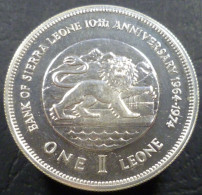 Sierra Leone - 1 Leone 1974 - 10° Banca Nazionale -  KM# 26 - Sierra Leona