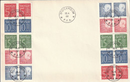 ZSueFdc-D019 - SUEDE 1966 - La Superbe  ENVELOPPE  FDC  'PREMIER JOUR'  Du 18-04-1966 - Stockholm Avec 2 Blocs HA 16 R+O - Storia Postale