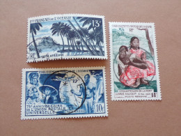 ETABLISSEMENT DE L'OCEANIE POSTE AERIENNE 1949/55 N°29/32 - OBLITERE AVEC CHARNIERE (Pochette Roses) - Airmail