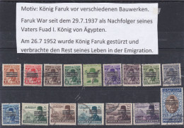 ÄGYPTEN - EGYPT - EGYPTIAN - MONARCHIE - KÖNIG FARUK PORTRÄT 1953 GESTEMPELT - USED - Gebraucht