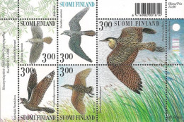 Finland Finnland Finlande 1999 Night Birds Set Of 5 Stamps In Block Mint - Blocks & Kleinbögen
