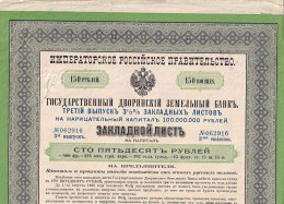 Russia  - 1898 -  150 Rubles  - 3,5% Loan  Nobility Bank.. - Russia