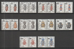 France 1982 1983 Timbres Taxe N° 103/112 Neufs Par Paire  " Insectes  Coléoptères " - 1960-.... Nuevos