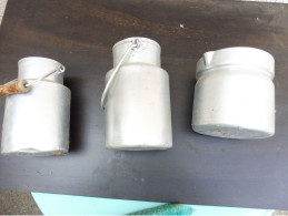 Lot De 3 Récipients En Aluminium Pour Lait  ( Hauteurs Respectives : 16cm, 20cm, 13cm ) - Sonstige & Ohne Zuordnung