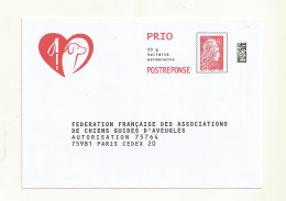 Delcampe - POSTREPONSE PRIO CHIENS GUIDES D'AVEUGLE  LOT 249000 - Prêts-à-poster: Réponse /Marianne L'Engagée