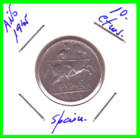 ESPAÑA MONEDA 10 CTS. FRANCO 1945 ESTADO ESPAÑOL ALUMINIO. - 10 Céntimos