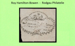 1829 "Window Man" Receipt For 2/3, Dated September 22nd, Initialled "A.B.", Border Just Touched At Left, Some Adherence - Voorfilatelie