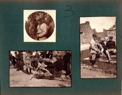 Premiere Guerre Mondiale. Photos Collées Sur Carton Format A5. Manoeuvres En 1916 Bretagne. Et Explosions - 1914-18