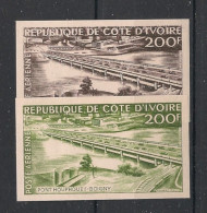 COTE D'IVOIRE - 1959 - PA N°YT. 19 - Pont - 2 Essais Non Dentelé / Imperf. Essays - Neuf Luxe ** / MNH - Côte D'Ivoire (1960-...)