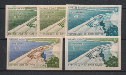 COTE D'IVOIRE - 1959 - PA N°YT. 20 - Barrage - 5 Essais Non Dentelé / Imperf. Essays - Neuf Luxe ** / MNH - Côte D'Ivoire (1960-...)