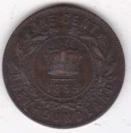 Canada. Terre-Neuve / Newfoundland 1 Cent 1865. Victoria, En Bronze , KM# 1 - Canada