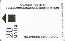 Uganda - UPTC - White Smart Card 20U, 01.1998, 80.000ex, Used - Uganda