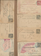 LOT DE 7 ENTIERS POSTAUX  CARTE- TELEGRAMME -  1896-1900 - Lots Et Collections : Entiers Et PAP