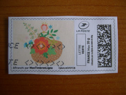 France Montimbrenligne Sur Fragment Panier Fleuri - Printable Stamps (Montimbrenligne)