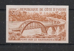 COTE D'IVOIRE - 1974 - PA N°YT. 63 - Pont - Essai Non Dentelé / Imperf. Essay - Neuf Luxe ** / MNH - Côte D'Ivoire (1960-...)