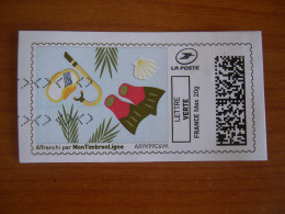 France Montimbrenligne Sur Fragment Palmes - Druckbare Briefmarken (Montimbrenligne)