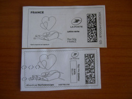 France Montimbrenligne Sur Fragment Coeur En Main - Francobolli Stampabili (Montimbrenligne)