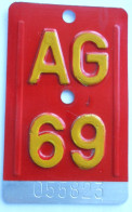 Velonummer Aargau AG 69 - Nummerplaten