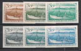 COTE D'IVOIRE - 1969 - N°YT. 284 - Bateau à Vapeur - 6 Essais Non Dentelé / Imperf. Essays - Neuf Luxe ** / MNH - Côte D'Ivoire (1960-...)