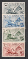 COTE D'IVOIRE - 1969 - N°YT. 292 - Pêche Sportive - 4 Essais Non Dentelé / Imperf. Essays - Neuf Luxe ** / MNH - Côte D'Ivoire (1960-...)