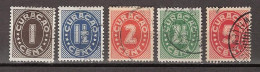 Nederlandse Antillen Curacao 121 122 123 124 125 Used ; Cijfer, Cipher, Cifre, Cifra 1936 - Curaçao, Nederlandse Antillen, Aruba