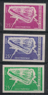 COTE D'IVOIRE - 1971 - N°YT. 326 - Coquillage 25f - 3 Essais Non Dentelé / Imperf. Essays - Neuf Luxe ** / MNH - Côte D'Ivoire (1960-...)