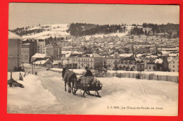 ZWU-05 UNIQUE La Chaux-de-Fonds Transport De Boilles à Lait En Hiver Attelage Dans La Neige. - Autres & Non Classés