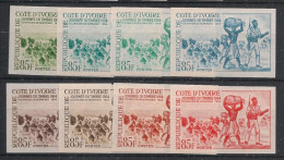 COTE D'IVOIRE - 1964 - N°YT. 229 - Journée Du Timbre - 8 Essais Non Dentelé / Imperf. Essays - Neuf Luxe ** / MNH - Côte D'Ivoire (1960-...)