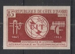 COTE D'IVOIRE - 1965 - N°YT. 235 - UIT - Essai Non Dentelé / Imperf. Essay - Neuf Luxe ** / MNH - Côte D'Ivoire (1960-...)