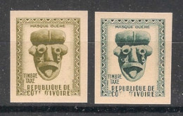 COTE D'IVOIRE - 1960 - Taxe TT N°YT.  - Masque Guéré - 2 Essais Non Dentelé / Imperf. Essays - Neuf Luxe ** / MNH - Côte D'Ivoire (1960-...)