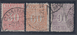 ITALIA - Servizio Commissioni - Sassone N.1-3 Cat. 1000 Euro - Usato FIRMATI BIONDI   MOLTO RARI - Postage Due