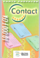 CARTE-PREPAYEE-COTE D IVOIRE-CONTACT-10000F CFA-Exp 31/03/2004-GRATTE-Plastic Fin-TBE - Ivoorkust