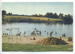 CPSM 87 Haute Vienne - LAURIÈRE - Le Plan D'Eau Et La Plage - Animation, Baigneurs - Lauriere