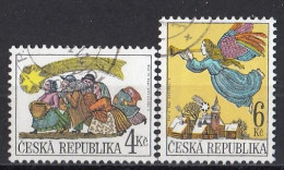 CZECH REPUBLIC 197-198,used,falc Hinged,Christmas 1998 - Gebruikt