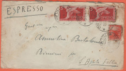 ITALIA - ITALY - ITALIE - 1946 - 4 Democratica + 2 X 5 Espresso - Viaggiata Da Magenta Per Sant'agata Feltria - Correo Urgente/neumático