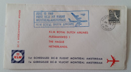 1960 CANADA AIR MAIL Cover+1° DC 8 JET FLIGHT MONTREAL-AMSTERDAM+15c-D893 - Storia Postale