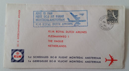 1960 CANADA AIR MAIL Cover+1° DC 8 JET FLIGHT MONTREAL-AMSTERDAM+15c-D893 - Lettres & Documents