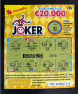 114 E, Lottery Tickets, Portugal, « Raspadinha », « Instant Lottery », « JOKER Pode Ganhar Até € 20.000 », Nº 552 - Billets De Loterie