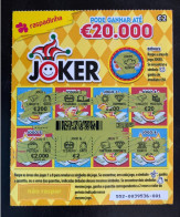 114 E, Lottery Tickets, Portugal, « Raspadinha », « Instant Lottery », « JOKER Pode Ganhar Até € 20.000 », Nº 552 - Billets De Loterie