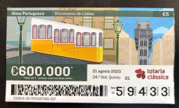 114 E, 1 X Lottery Ticket, Portugal, « Alma Portuguesa »,  « Ascensores De Lisboa », « Elevators », « Ascenseurs », 2023 - Billets De Loterie