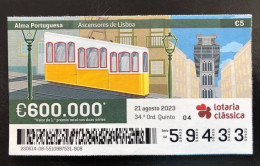 114 E, 1 X Lottery Ticket, Portugal, « Alma Portuguesa »,  « Ascensores De Lisboa », « Elevators », « Ascenseurs », 2023 - Billets De Loterie