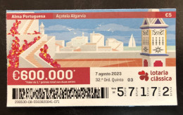 114 E, 1 X Lottery Ticket, Portugal, « Alma Portuguesa »,  « AÇOTEIA ALGARVIA », « ARCHITECTURE », 2023 - Billets De Loterie